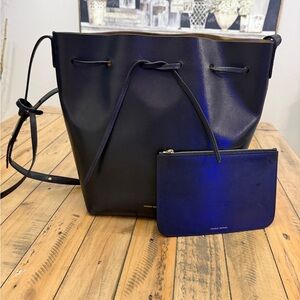 Mansur Gavriel Midnight Blue Shoulder Bag with Pouch